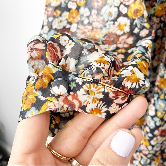 NWT Zara Multicolor Floral Long Sleeve Mini Dress - Picture 4 of 12